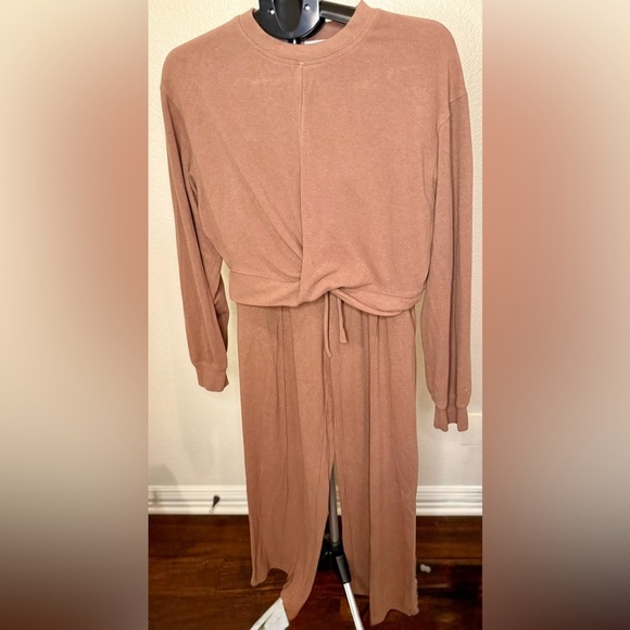 Qinsen Pants - Women's Tan Straight Leg Jumpsuit